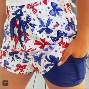 JadyK - Miracle Shorts - Freedom Bows - Red, White, Blue - XL (16-18)
